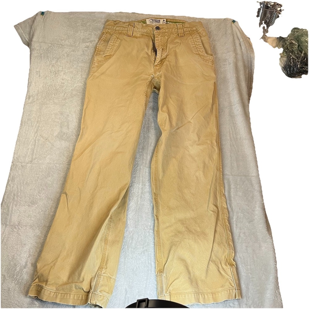 Mountain Khakis Pants Mens 32x32 Relaxed Fit Canvas Hiking Outdoor Beige